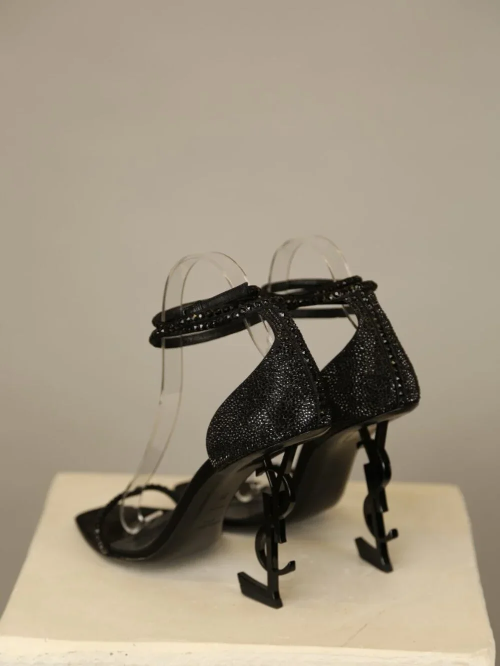 YVES SAINT LAURENT "Opyum" Swarovski Crystal Sandals - Picture 5 of 12